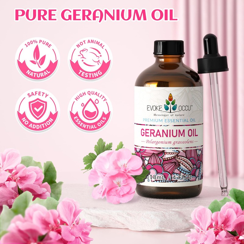 EVOKE OCCU Pure & Natural Geranium Essential Oil for Skin,