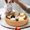 IGNPION Rattan Storage Bowl Woven Fruit Basket Round 23.5cm Bread