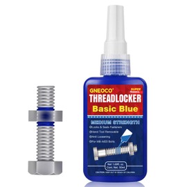 ThreadLocker Blue, Thread Lock Medium Strength Lock Tight for Nuts, Bolts, Fasteners and Metals, Anaerobic Curing Metal Glue to Prevent Loosening and Corrosion (medium-50ml)