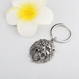 MAOFAED Lion Head Keyring for Car/Purse/Bag, Lion Lover Gift, Lion Keychain for Men/Dad/Husband(lionKyCA)