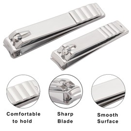 Veefos 4PCS Nail Clippers Set for Men Women, Durable Sharp Fingernail Clipper and Toenail Clipper Nail Cutter Nail Care Tools (Big & Small)