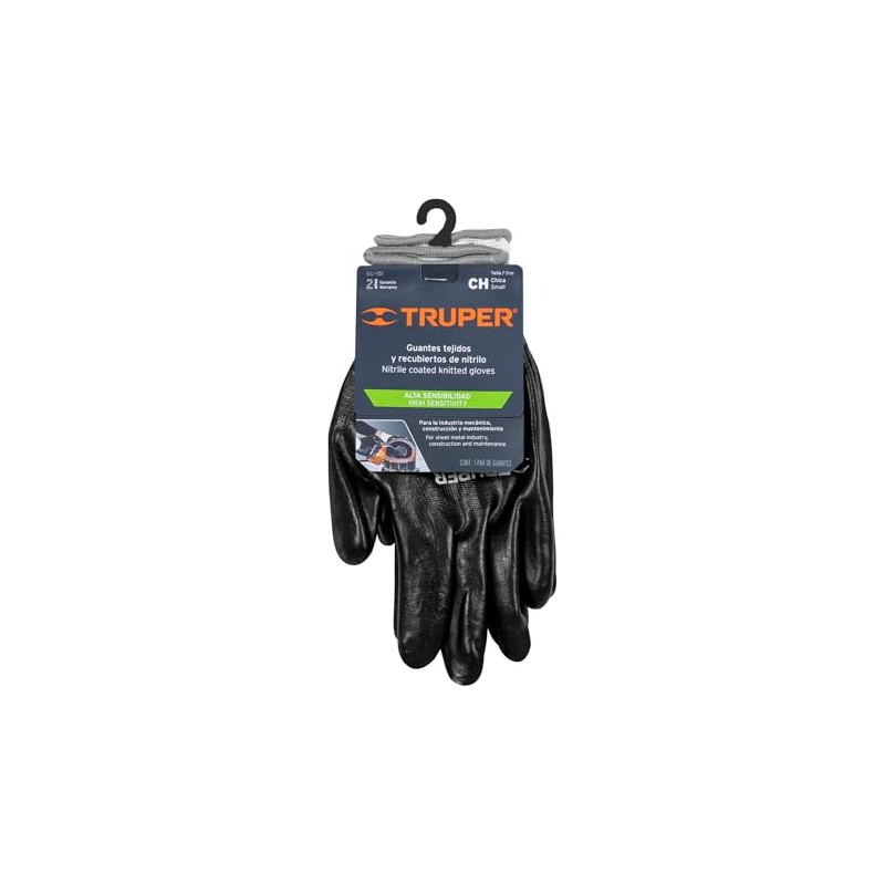 Truper Guantes De Poliester Recubrimiento De Nitrilo Chicos 18025