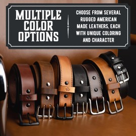 Main Street Forge American Made Leather Belt for Men | Full Grain Leather | Casual & Dress Belt | Heavy Duty & Classic Styles