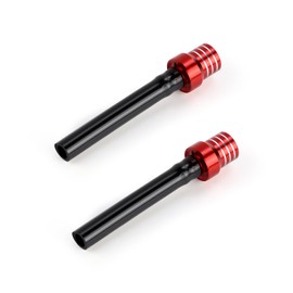 2 PCS CNC One Way Breather Hose Gas Fuel Tank Cap with Breather Valve for Motorcycle Dirt Pit Quad Bike Motocross (Red, Black Hose)