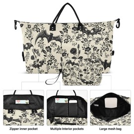 XUWU Goth Bat Quilted Travel Bags Weekender Duffle Bags