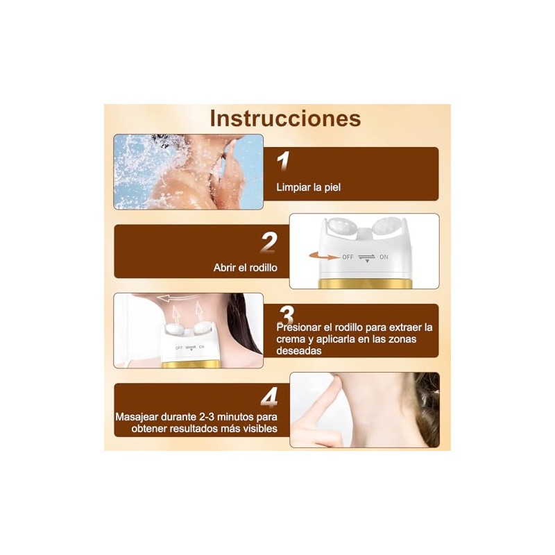 Crema Reafirmante Cuello Doble Rodillo Reduce Arrugas Líneas Finas Papada