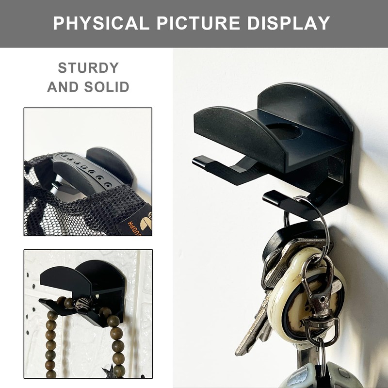 BIUFANTASI Adhesive Hat Hooks for Wall (20-Pack) No Drilling Caps
