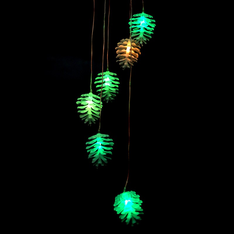 Pine Cones Style Solar Power Sensor LED Light Outdoor Colorful