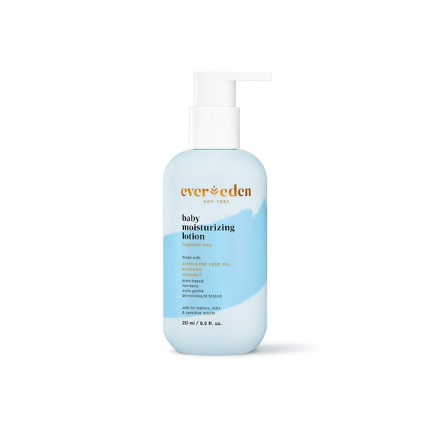Evereden Baby Moisturizing Lotion: Fragrance Free 8.5 fl oz. | Clean and Natural Baby Lotion | Non-toxic and Fragrance Free | Plant-based and Organic Ingredients