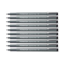 Staedtler Pigment Liner 308 Black 1.0 mm Pack of 10