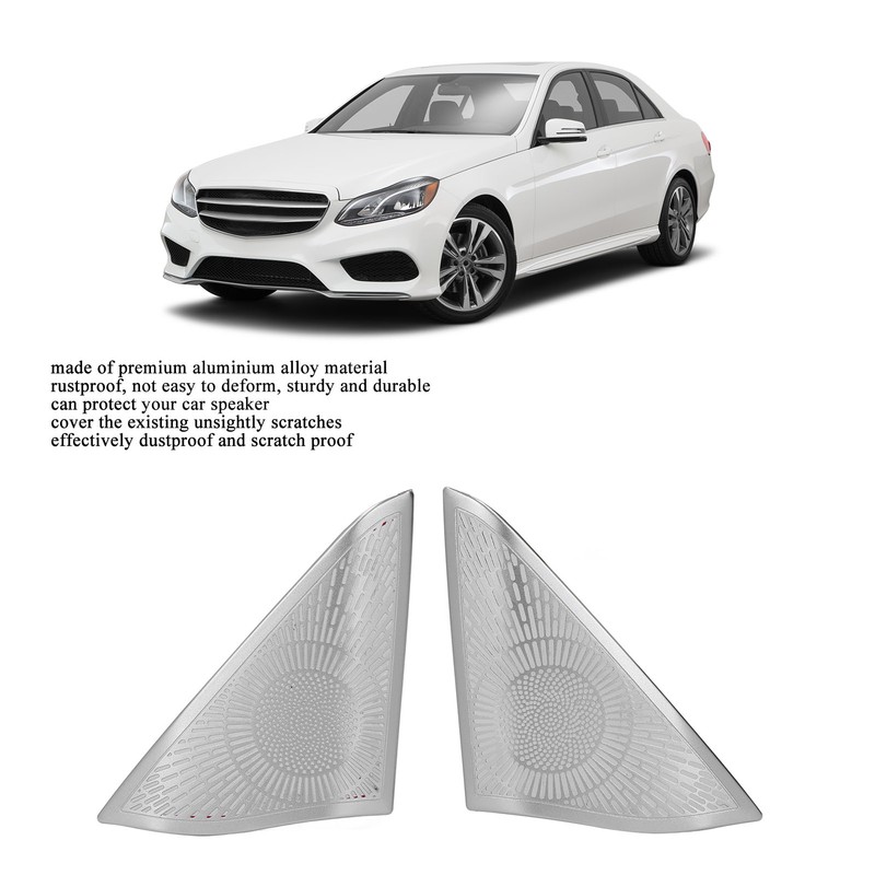 2 Pcs Car Door Speaker Cover Trim Stickers Aluminium Alloy