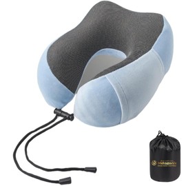 Metazonix - Travel Pillows for Airplane - Neck Pillow Airplane and Car Use - Soft Comfortable Memory Foam Travel Neck Pillow - Travel Essentials for Women and Men (Sky Blue)