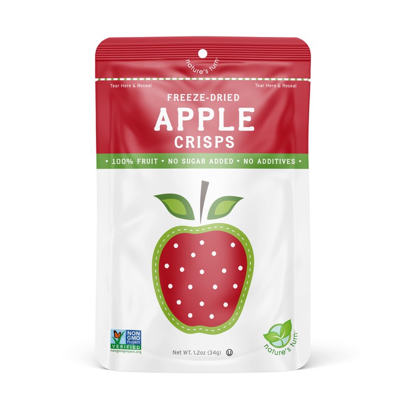 Nature’s Turn Freeze-Dried Fruit Snacks, Apple Crisps, Pack of 6