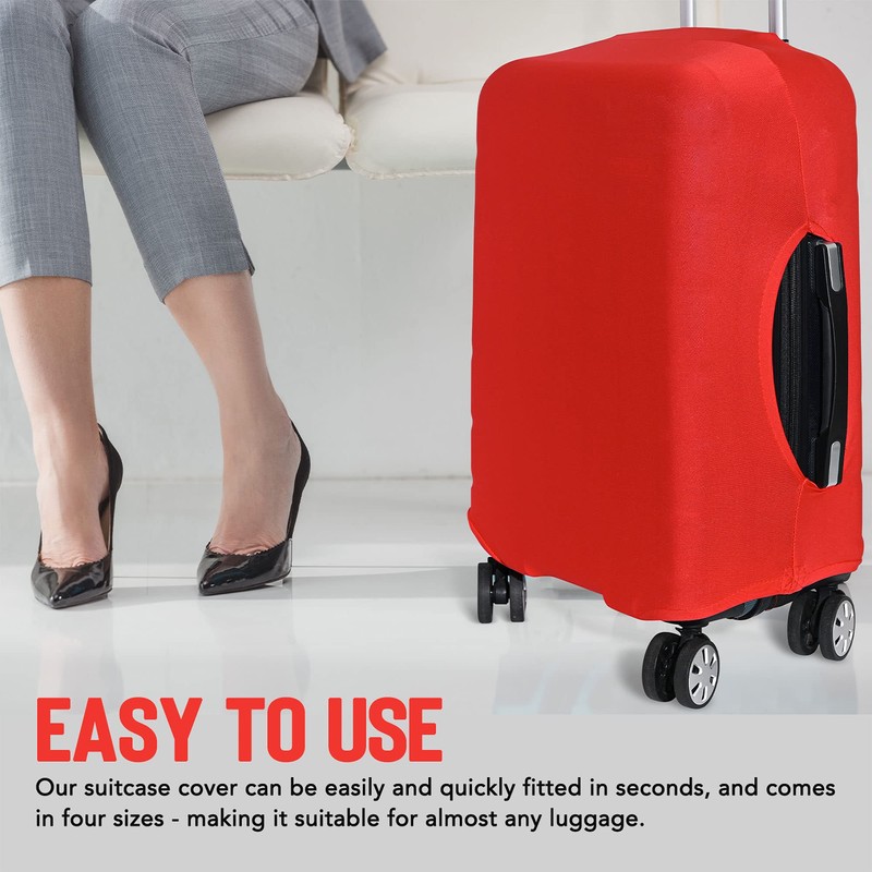 STROMGUARD Suitcase Cover, TSA Approved, Durable, Washable, Universal Size, Red