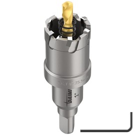 DAIMIT Hole Saw for Metal - Tungsten Carbide Tipped 1" Inch(25.5mm) Hole Cutter with Pilot Drill Bits for Stainless Steel, Iron, Copper, Brass - Heave Duty Hole Saw for High Precision Cutting