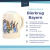 Bavariashop Bavarian Crest Diamond Pattern & Lions Stone Tankard, White,