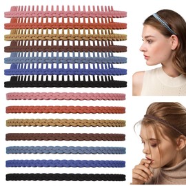 Naturahand 14 Pcs Colorful Teeth Teeth Headbands For Women Non Slip Pigtail Skinny Hair Comb Thin Plastic Hair Bands Hair Accessories For Girls Kids Teens 7 Colors