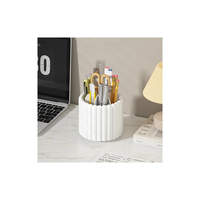 Anyoifax 360 Degree Rotating Makeup Brush Holder 7 Compartments Makeup
