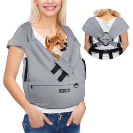 Petskd Dog Carrier Sling for Small Pet, Hands Free Front Facing Cat Sling Chest Carrier with Bottom Mat and Adjustable Strap for Pets Anti-Anxiety, Walk, Vet