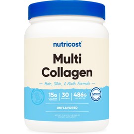 Nutricost Multi Collagen Protein Complex (Unflavored, 30 Servings) - Supplement with Biotin, Hyaluronic Acid, and Collagen Peptides