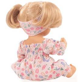 Sleepy Aquini Girl Flower - 13" Bath Baby Girl Doll with Blonde Hair to Wash and Style