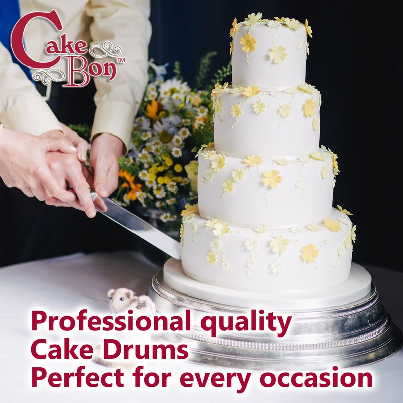 Cakebon Cake Boards Square - Sturdy 1/2 Inch Thick Drums