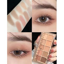 Go Ho 10 Colors Matte Eyeshadow Palette, Highly Pigmented, Blendable Shades, Waterproof, Cool/Warm-toned, 05