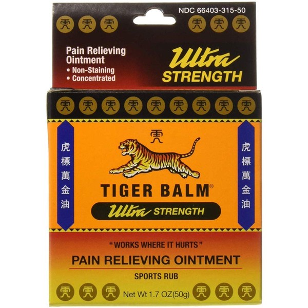 Tiger Balm Ultra Strength Pain Relieving Ointment Sports Rub, 1.7 Ounces