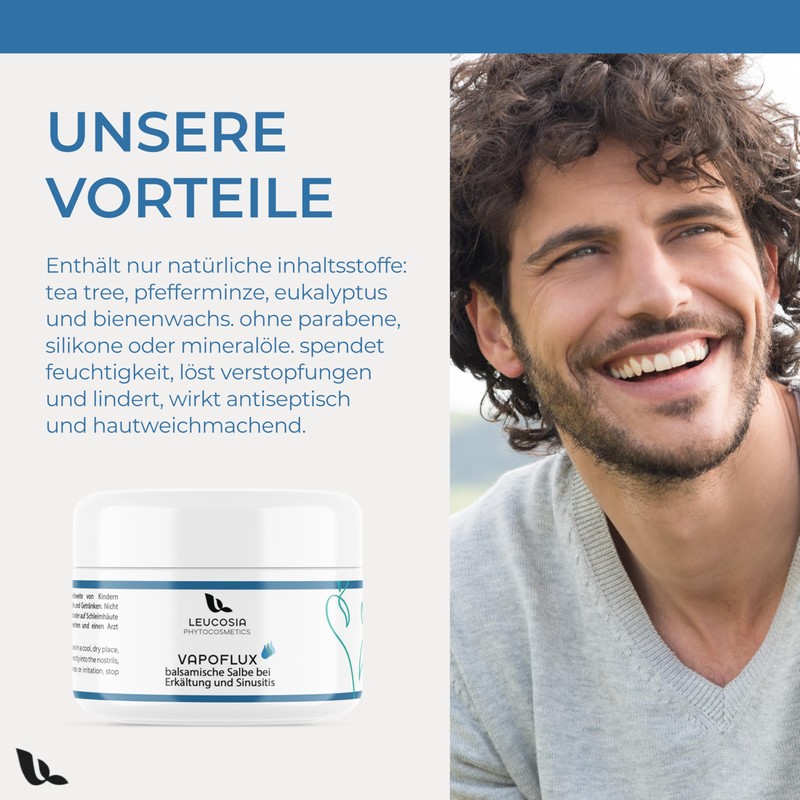 VapoFlux, 50 ml, Natural Cold Balm with Essential Oils, Eucalyptus,
