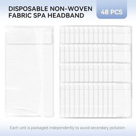 Diademas desechables para spa y tratamientos faciales – 48 diademas desechables blancas para spa para mujeres, diadema profesional para tratamientos f
