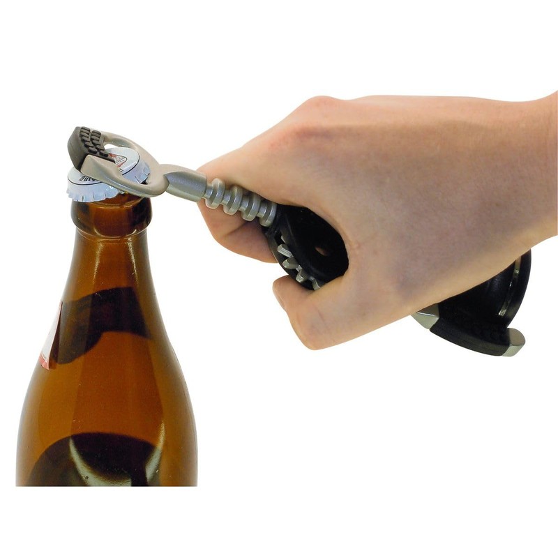 Fackelmann Corkscrew and Bottle Opener, Grey/Black, 17 x 12 x