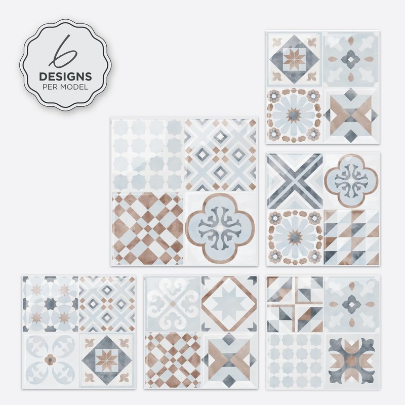 SMART TILES Parma Blue 3D Gel-O Peel and Stick Wall