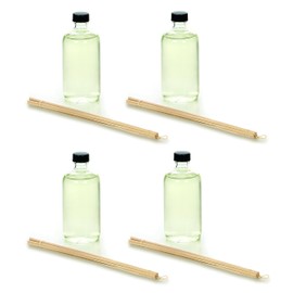 Aromatherapy Hosley Set of 4 Vanilla Almond Reed Diffuser Refill Oil 200 Milliliter Each. Includes Diffuser Oil Bottle and Reed Sticks. Ideal Gift for Wedding Party Bridal Reiki Spa Meditation O9
