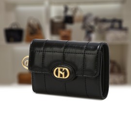 Hazzys (대구신세계)H20크링클 블랙 퀼팅 소가죽 3단 반지갑 HIWA5E759BK H20 Crinkle Black Quilted Cowhide 3-Fold Wallet HIWA5E759BK