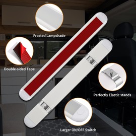 RVZONE 12V LED Interior Light Bar 120LEDs 1800LM 8W DC Frosted 12 Volt led Strip Lights with ON/Off Switch 12v led Light Enclosed Trailer Truck Interior Lights for Camper Truck Van RV Trailer Cargo