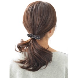 VINGTAINE H-770 Velvet Ribbon, Hair Elastics, Simple, Hair Accessory, Autumn and Winter, gray