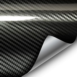 VVIVID Epoxy High Gloss Black Carbon Vinyl Automotive Wrap Film DIY Interior Easy to Install No Mess (12ft x 5ft)