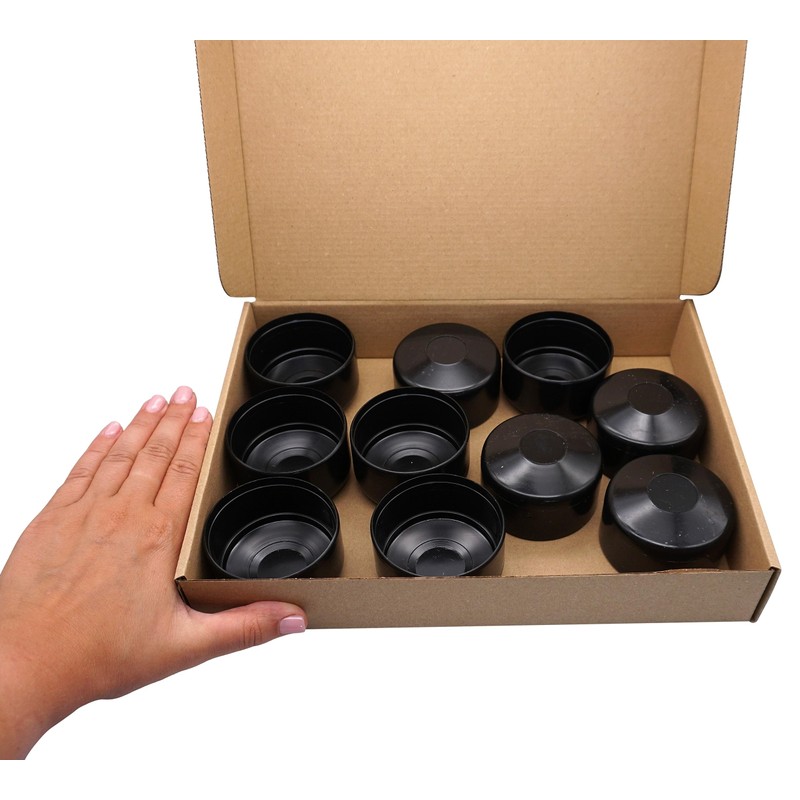SKIR'CO (10 pcs) Fence Post Caps, Round 60 mm Black