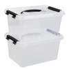 Obstnny 2 Pack Plastic Conatiner Bin with Lid, 6 Quart