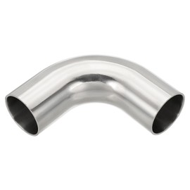 PATIKIL 90 Degree Mandrel Bend Elbow, 1 1/4 Inch(32mm) OD Steel Exhaust Elbow Piping Connector 316 Stainless 80mm for Exhaust Pipe Stair Handrail HVAC