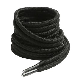 VSUDO 71 Inches Round Black Boot Laces, 5/32" Diameter Shoe Laces for Boots, Heavy Duty Work Shoestrings, Hiking Shoelaces for Men or Women (2Pairs-Black-180CM)