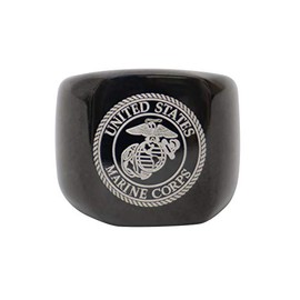 Rothco Stainless Steel USMC Eagle, Globe and Anchor Ring - Black, 11