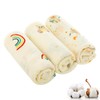 Kaisibum Muslin Cloths for Babies, Pack of 3 Muslin Nappies,