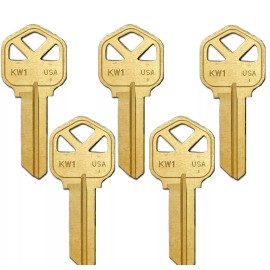 Kwikset KW1 Brass Key Blank x5
