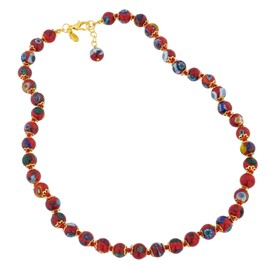Glass Of Venice Murano Glass Mosaic Necklace - Red