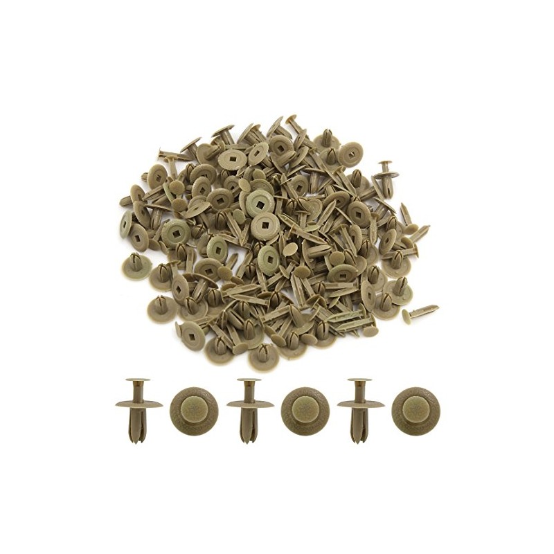 sourcing map 100 Pcs Beige 6mm Hole Rivet Door Trim