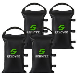 Rehoyee Sand Bags for Canopy Legs (120 LBS) Empty Sandbags for Weight, Canopy Tent Weights Set of 4 Heavy Duty 1680D Pop Up Tent Weights Bags, Black