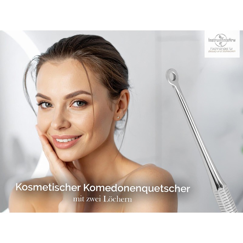 Professional Comedone Squeezer with 2 Holes Stainless Steel for Blackhead