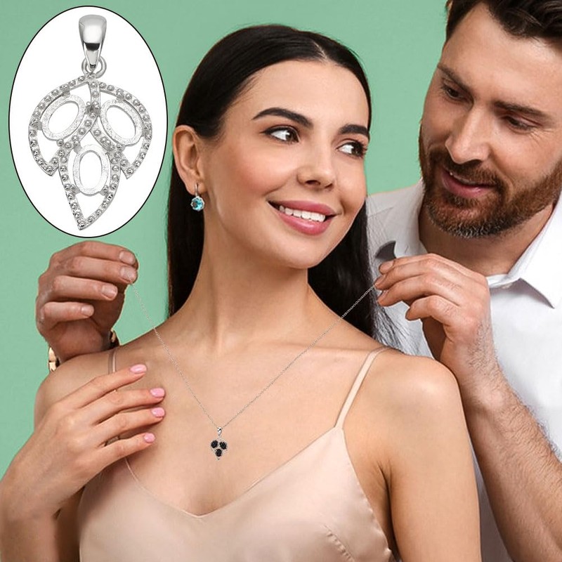 PH PandaHall 925 Sterling Silver Pendant Bowl with Blank Bezel
