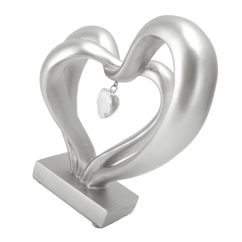 Double Heart Sculpture Resin Romantic Heart Statues Love Sculpture for